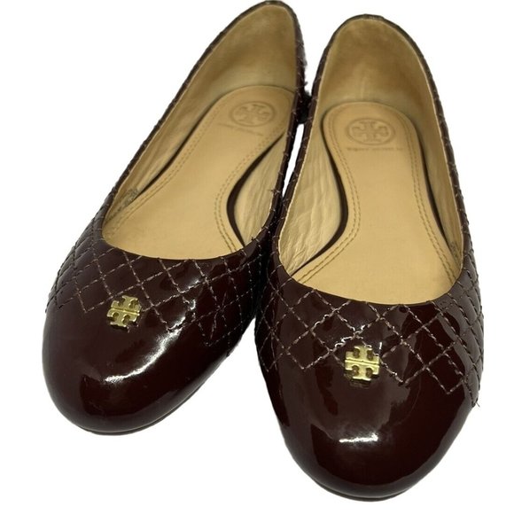 Tory Burch Brown Patent Leather Flats size 5 - Picture 1 of 8